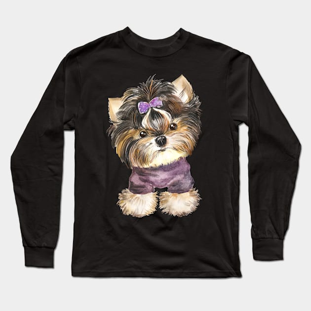 Love yorkshire terrier dog Long Sleeve T-Shirt by Lever K mauldin